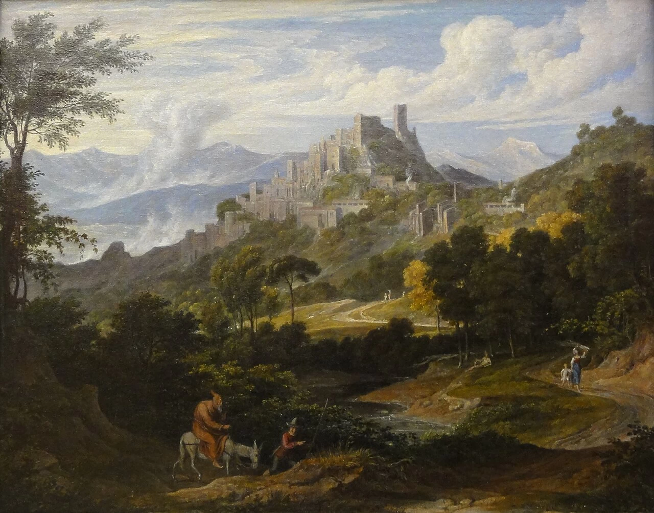 Paesaggio presso Olevano con monaco a cavallo - 1830 circa, Neue Pinakothek, Monaco di Baviera